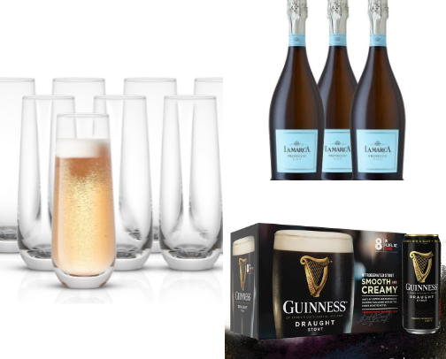 Champagne cocktail for the gals and guys cover photo collage