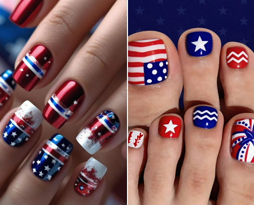 Luxe 4th of July Press-On Nails (That Are Actually Affordable) cover photo collage