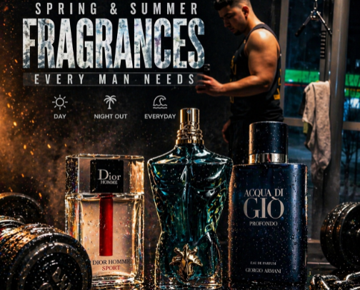 Spring & Summer Fragrances Every Man Needs cover photo collage