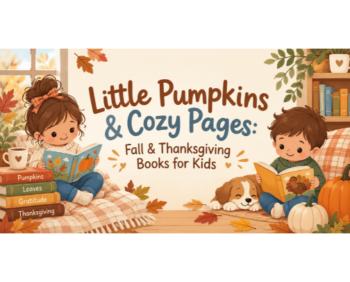 Little Pumpkins & Cozy Pages: Fall & Thanksgiving Books for Kids cover photo collage