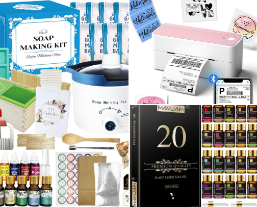 All the things to make your own soap🧼 cover photo collage