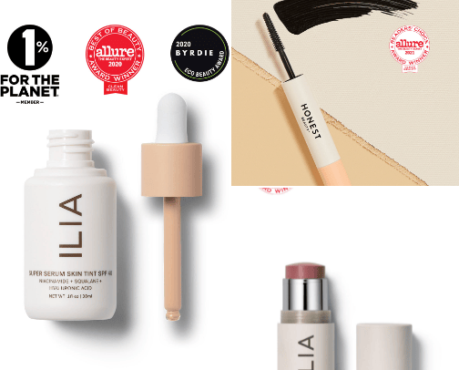 Clean girl beauty products cover photo collage