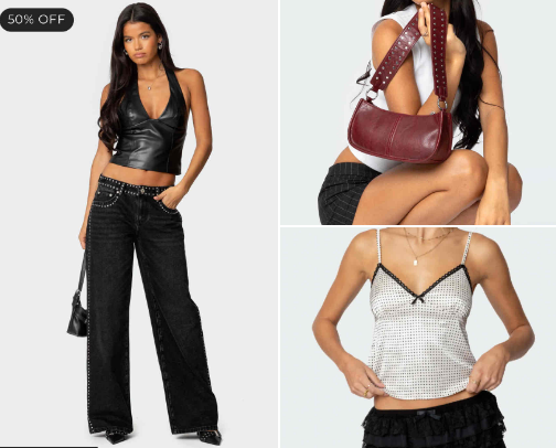 PresLee goes shopping at edikted cover photo collage