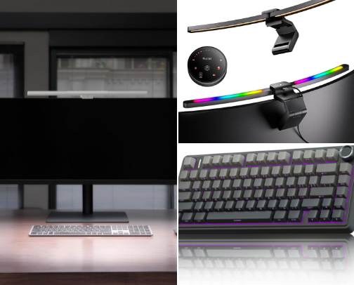 Elevated Workspaces: The High-Tech & Aesthetic Desk Edit 💻✨ cover photo collage