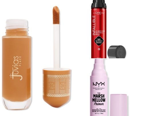makeup products im obsessed with ON A BUDGET cover photo collage