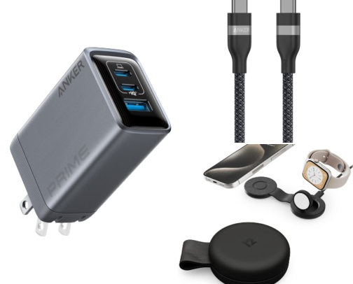Travel Charging Kit: Laptop, Phone and Watch Essentials cover photo collage