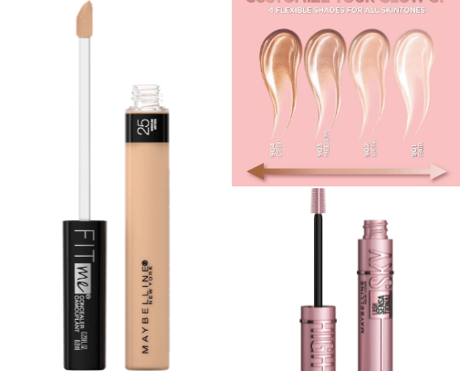 Daily makeup products cover photo collage