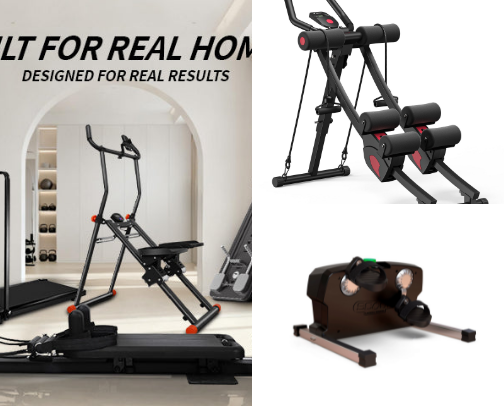 Exercise equipment cover photo collage