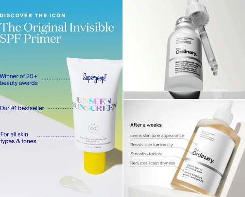 skin&care. cover photo collage
