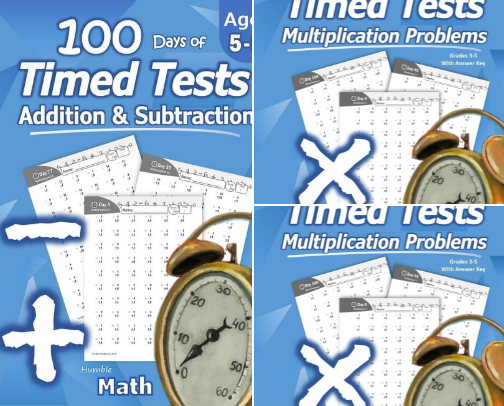 PDF Free - Skill-building picks for Humble Math - 100 Days of Timed Tests: Addition and Subtraction: Grades K-2, Math Drills, Digits 0-20, Reproducible Practice Problems cover photo collage