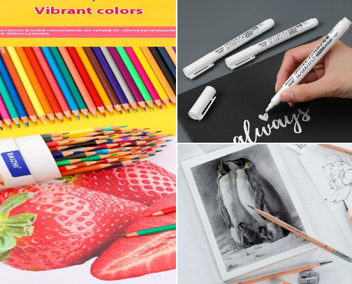 MY FAVORITE SKETCHING KITS✏📔 cover photo collage