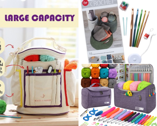 Crochet goodies for beginners: Crochet Kits, Yarn, Stitch Patterns, and more cover photo collage