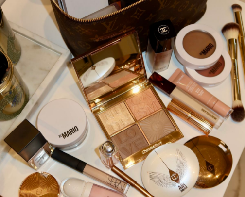 Best quality makeup products cover photo collage