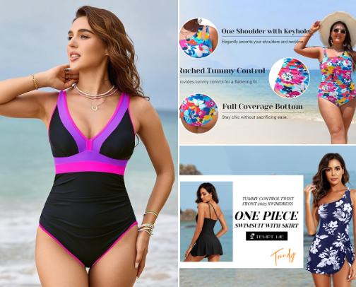 Plus Size Swimwear 👙🏝️☀️ cover photo collage