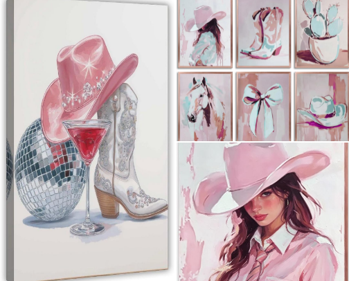 Pink Glam Western Decor cover photo collage
