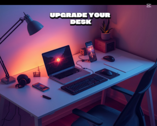💼 Small Desk Upgrades That Instantly Improve Focus 💻⚡ cover photo collage