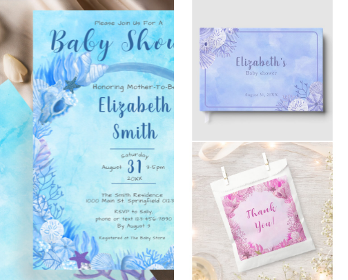 Sea themed baby shower ideas cover photo collage