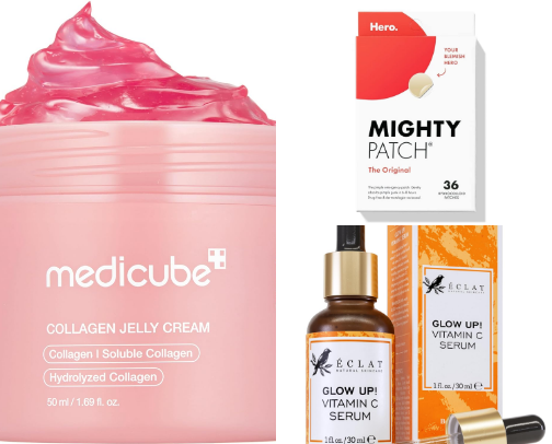 Skincare for healthy, glowy skin. cover photo collage