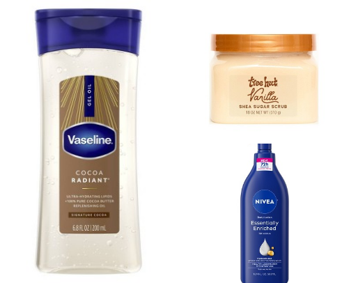 Favorite bodycare for hydration, firminess, glow and good smelling cover photo collage