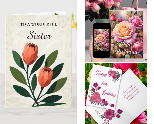 Blooming Birthday Wishes: Floral Cards You’ll Love!! cover photo collage
