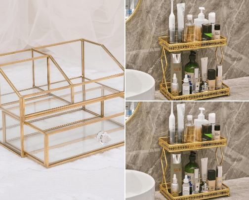 make up and Skin care organizers cover photo collage