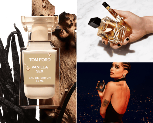 fragrances for women. cover photo collage