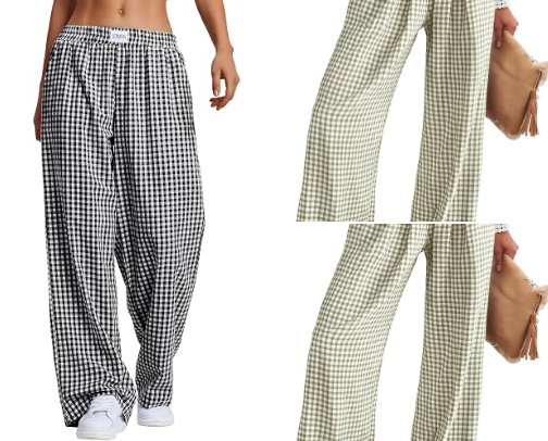Gingham Lounge Pants That Are Too Cute to Stay Home In cover photo collage