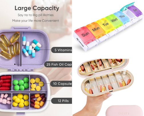 Travel Pill Organizers cover photo collage
