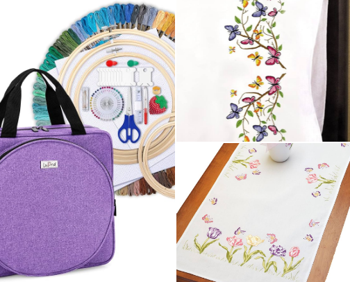 Embroidery, Knitting, and Cross Stitch Supplies cover photo collage