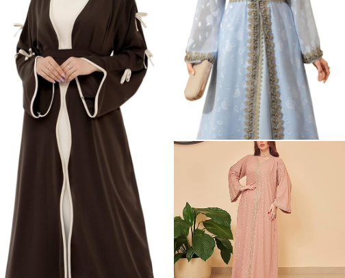Elegant Muslim Abaya Dress cover photo collage