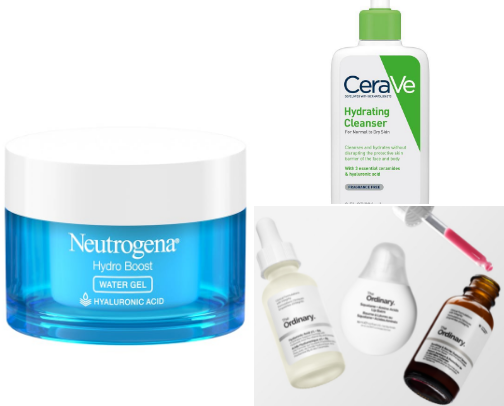Skincare products cover photo collage