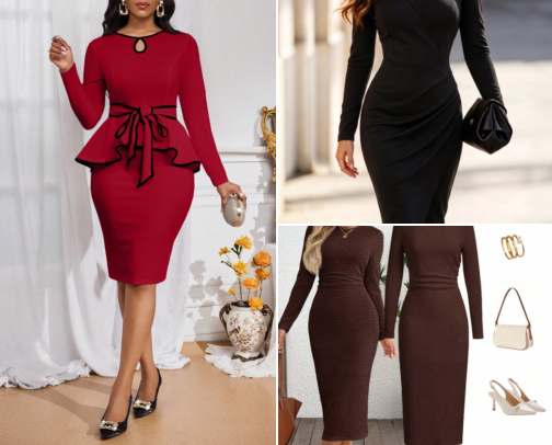Elegant Long Sleeve Dresses for Women: 28 Chic Picks cover photo collage