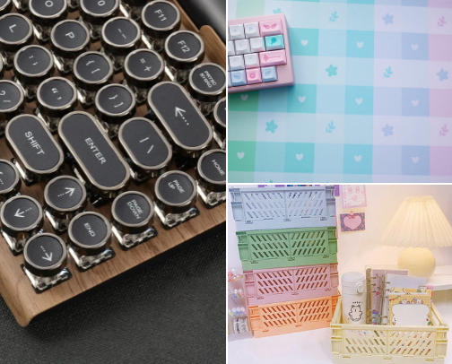 Cozy Dream Workstation: Cute & Aesthetic Desk Essentials cover photo collage