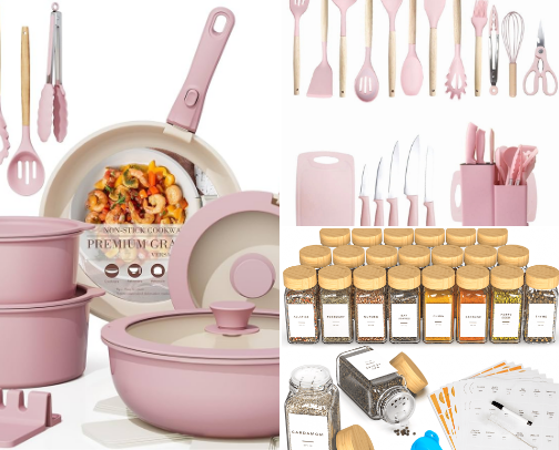 Cutesy kitchen must haves💋👩🏻‍🍳 cover photo collage