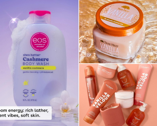 Vanilla scented Bodycare🍦🤍✨ cover photo collage