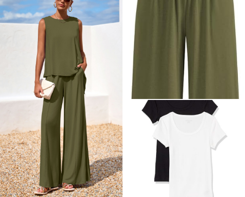 Comfortable clothing and shoes for aging ladies cover photo collage