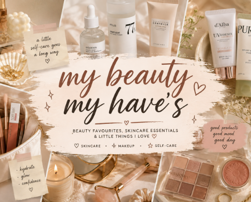 My Beauty Must-Haves 🤍 cover photo collage