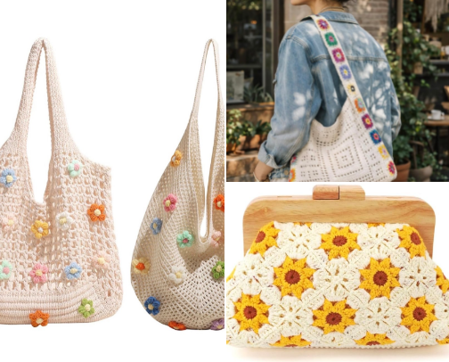 Best Crochet Unique Bags for Women | Handmade Boho Bags, Woven Shoulder Bags & Stylish Summer Handbags cover photo collage
