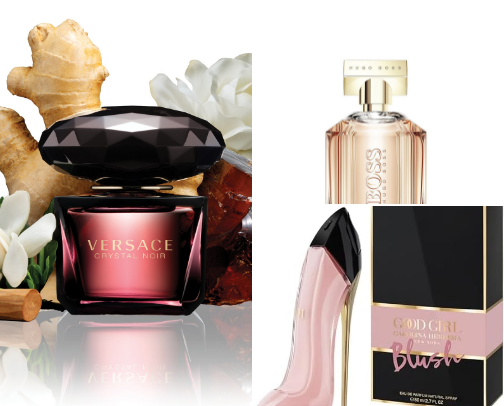 Perfumes for women cover photo collage