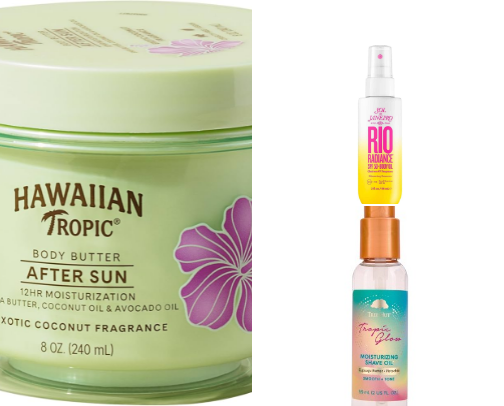 Beauty, hair, & body care packing list for a tropical vaca! 🌴 cover photo collage