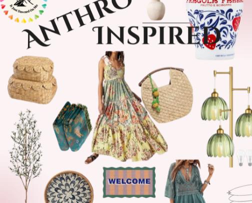 Anthropologie-inspired decor and fashion at more affordable prices cover photo collage