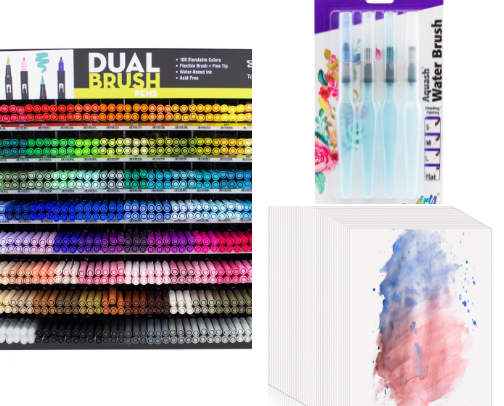 My must have supplies for Live Watercolor Guest Portraits cover photo collage