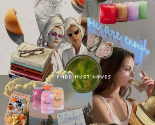 PMDD MUST HAVES (that helped me) cover photo collage
