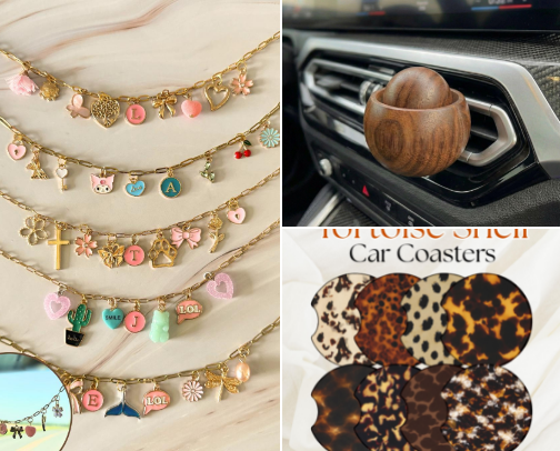 car essentials for the girls!! 🚗 cover photo collage