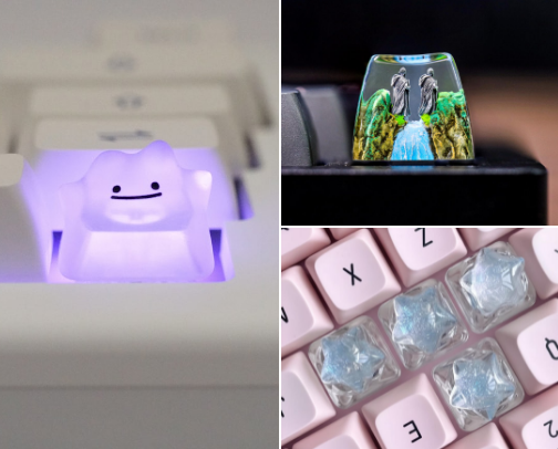 one of a kind keycaps- custom keyboard flair cover photo collage