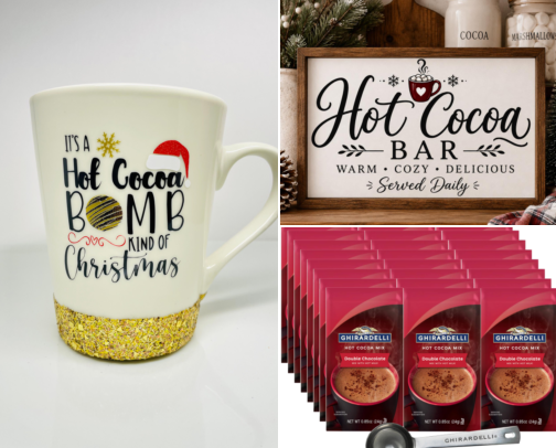 Hot Cocoa Bar Christmas cover photo collage