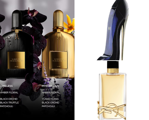 Women's perfume cover photo collage