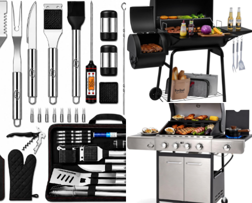 Grills and accessories cover photo collage