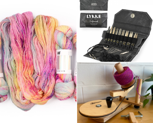 Knit Happens cover photo collage