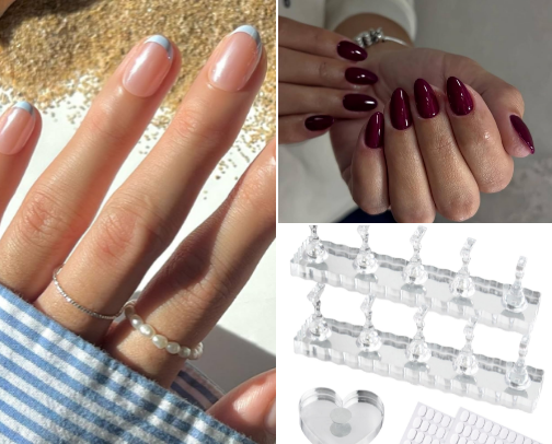 Press on nails essentials cover photo collage